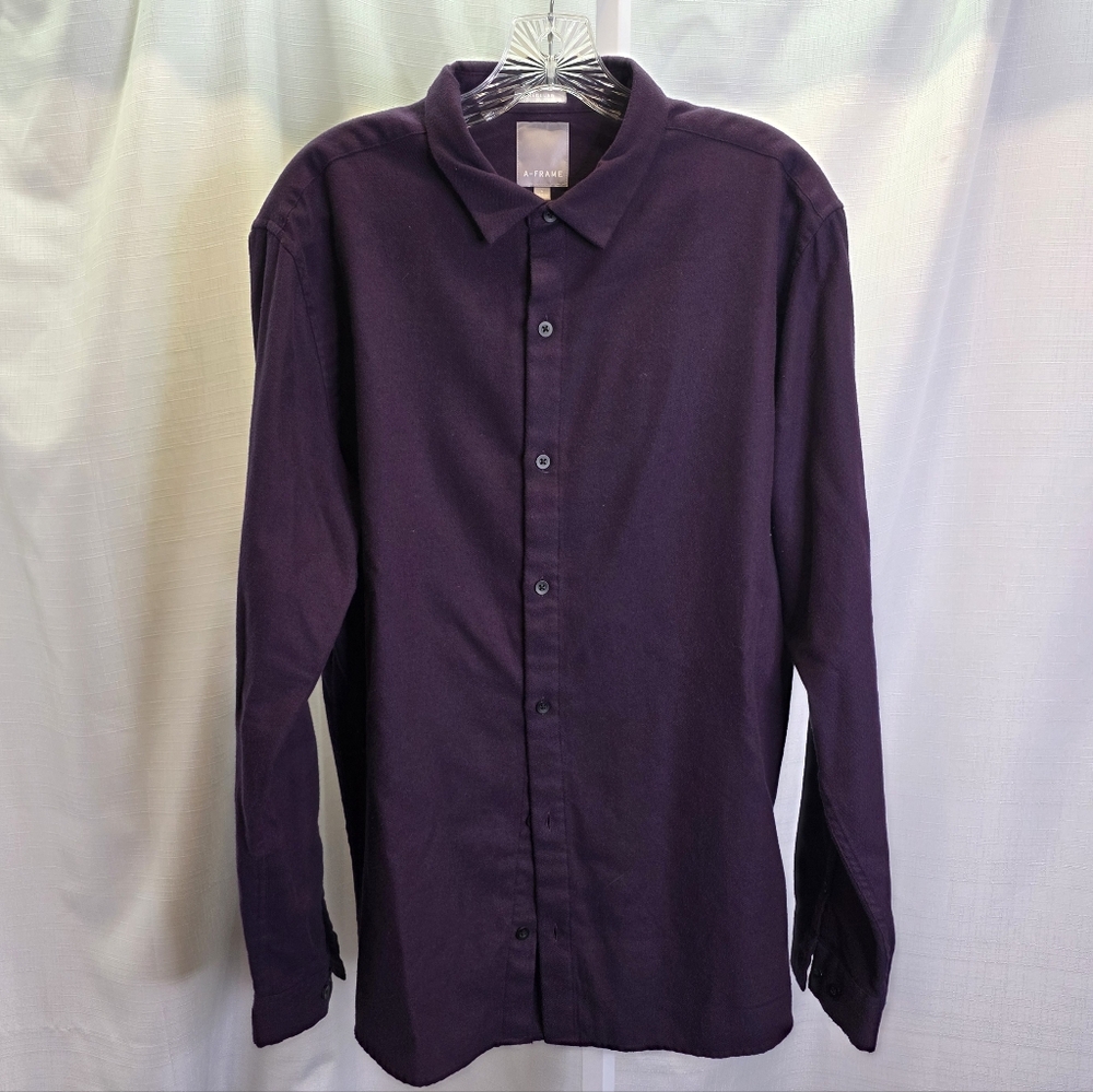 A-Frame for Stitch Fix Deep Purple Soft Touch Button Down Shirt Size Large